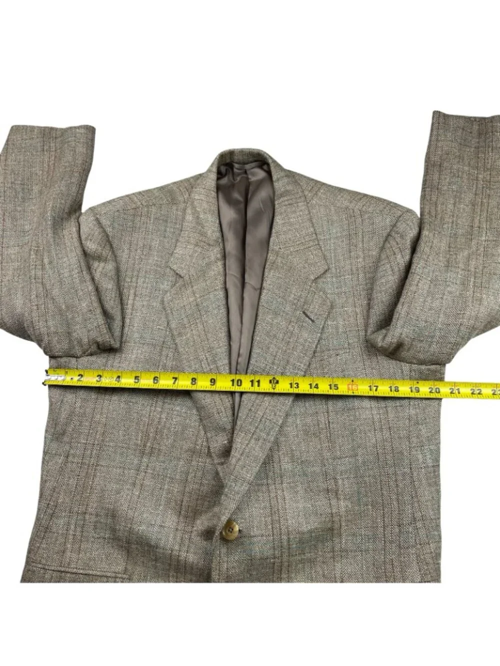 NEW Hickey Freeman Men's Tweed 2-Button Blazer Beige/Green Plaid • 40S US_9